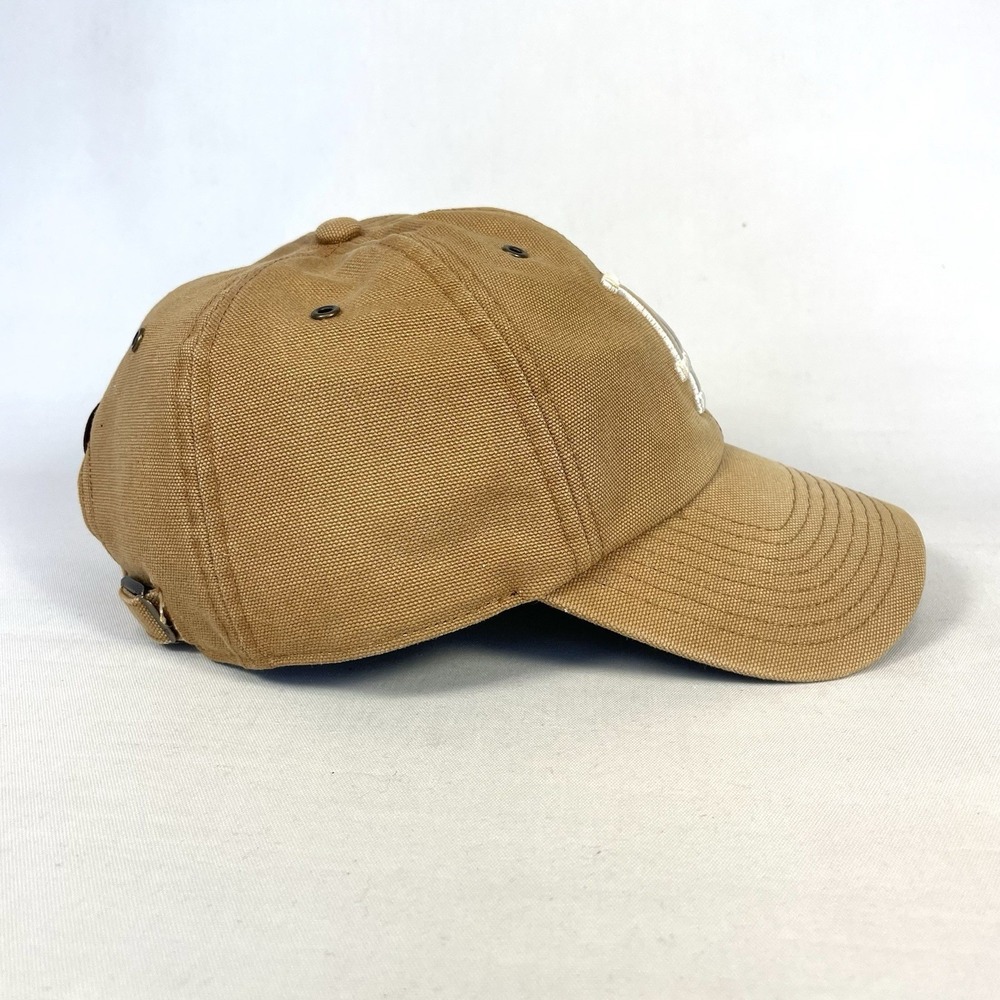 Carhartt x '47 Los Angeles Dodgers Clean Up Hat Brown Duck Canvas Adjustable Cap - Picture 3 of 11
